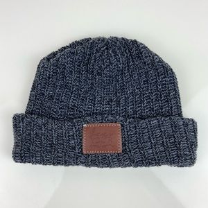 Love Your Melon Gray Knit Cuffed Style Beanie Hat Patch Logo One Size Cotton